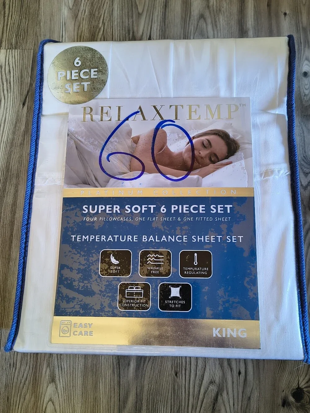 Relaxtemp Super Soft 6-Piece King Sheet Set Temperature Balancing - White